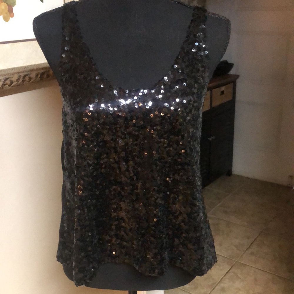 Black sequin tank top